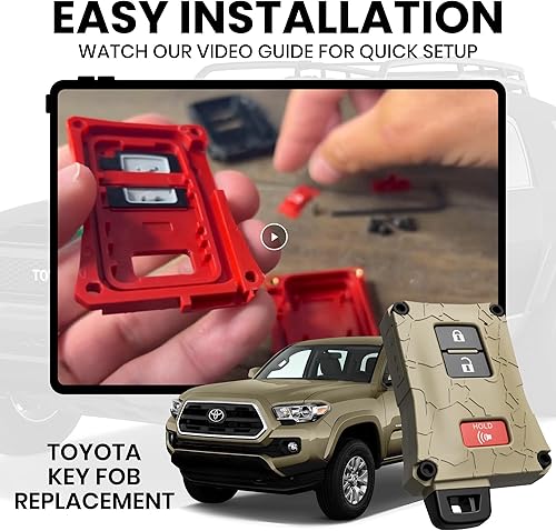 Vista 46 de Carcasa para llavero de automóvil, accesorio solo compatible con control remoto de vehículo sin llave, hecha en los Estados Unidos