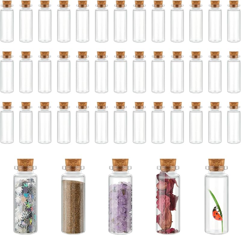 Bokon 200 Frascos de Vidro de 10 mL com Rolha para Artesanato e Decoração