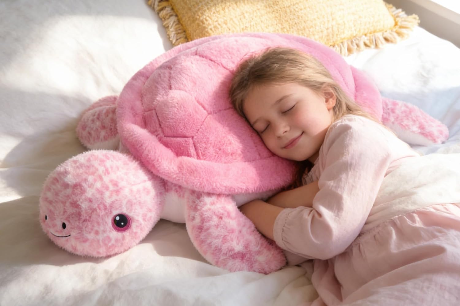 IKASA Giant Sea Turtle Stuffed Animal Plush Toy,Big Large Jumbo Soft Toys,30" Cute Huge Size Fat Fluffy Plushy Plushie,Gifts for Kids(Pink)