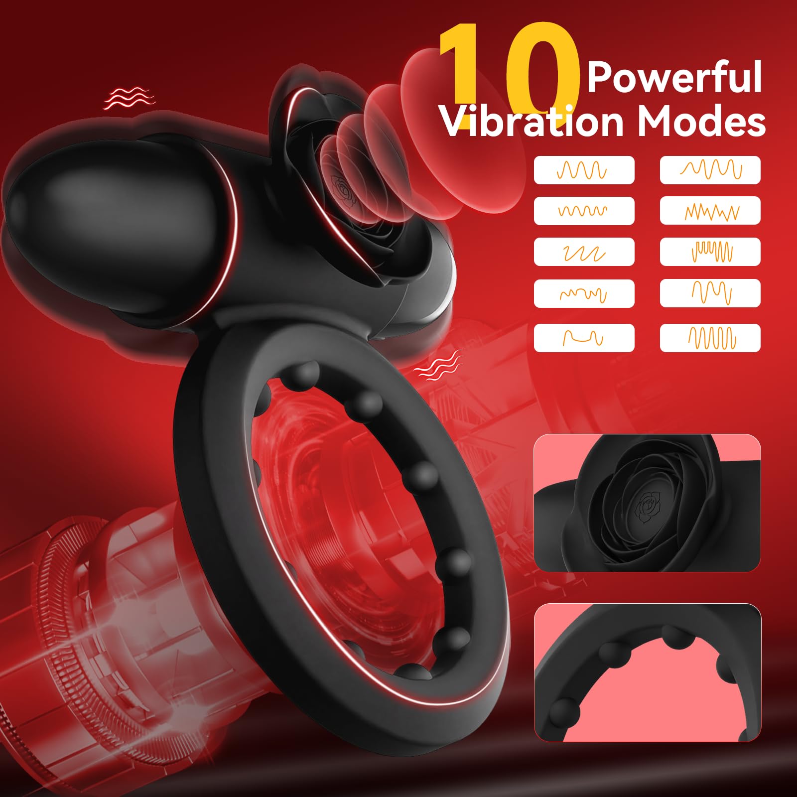 Amazon.com: Vibrating Cock Ring with Bullet Vibrator for Men, Mikilnqilo  Adult Sex Toys Penis Ring Vibrator for Penis Testicles Clitoris  Stimulation, Rose Clitoral Stimulator for Couples Sex Toy, Black : Health &