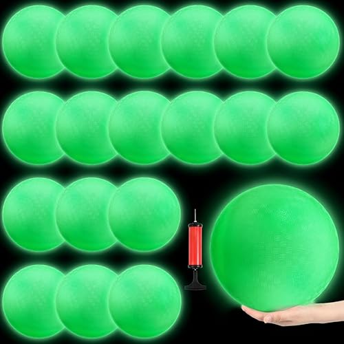 Miniatura 8 de Hiboom Pelotas de juguete que brillan en la oscuridad de 8.5 pulgadas para patio de recreo, bolas rebotantes con bomba para niños y adultos, parque