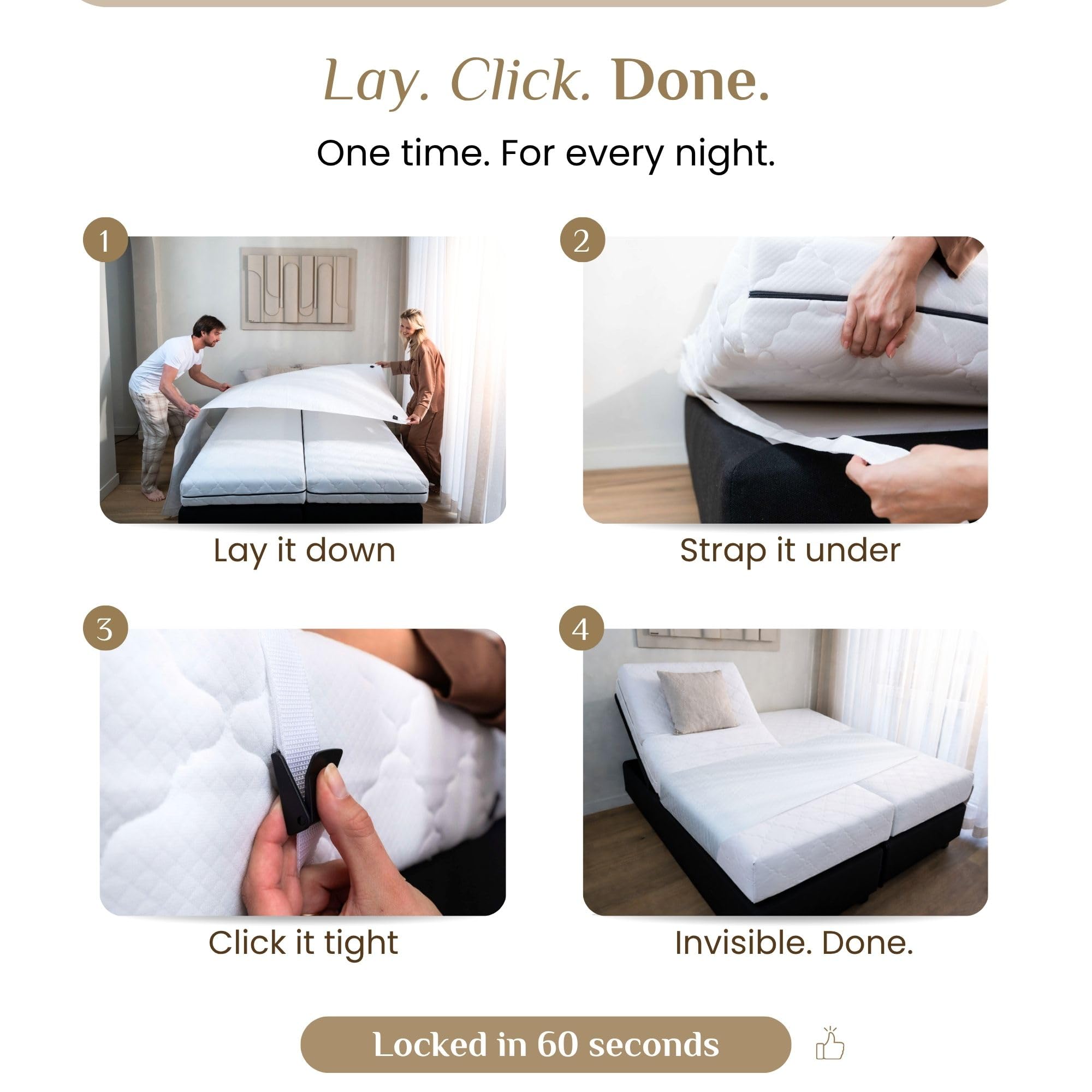 Arret Materac (Bedbinder DeLuxe) Pasek na materac i podkładkę do materaca - most do łączenia dwóch materacy w dużą powierzchnię łóżka - materac z materacem/podkładką do łóżka