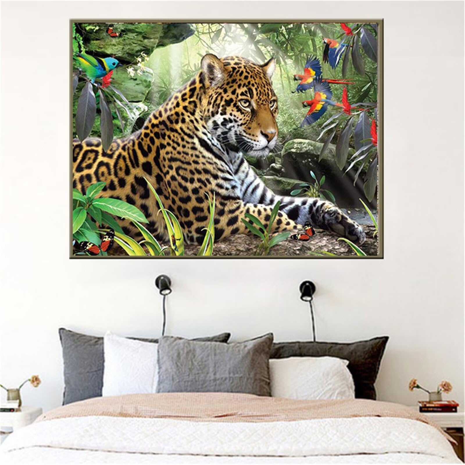Peinture Diamant 5D Tigre de la jungle Kit Complet Canevas de Qualite 80x120cm