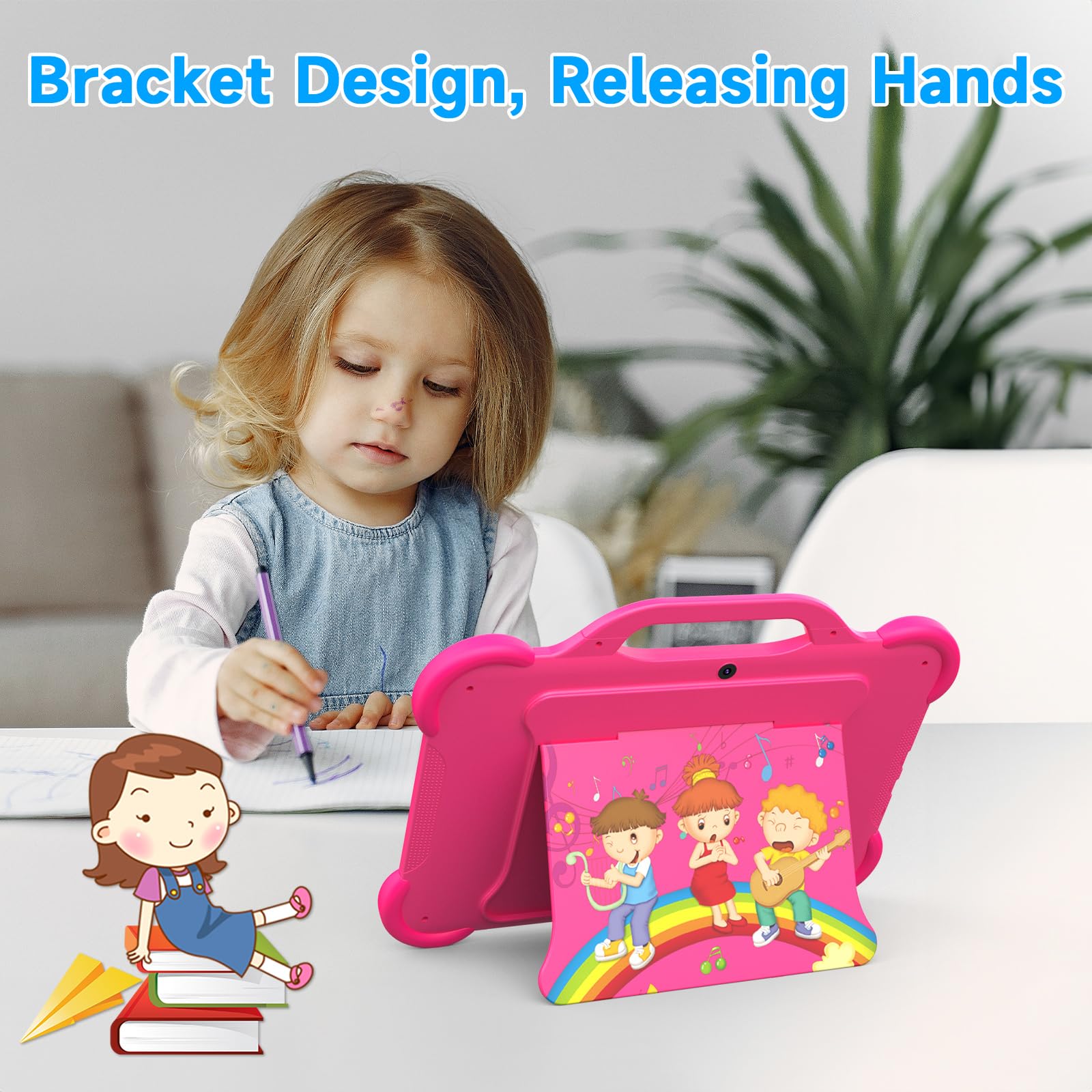 Tablet Android 14 para niños pequeños - Pantalla IPS de 10.1, 8 GB de RAM+32 GB de ROM, aplicación de control parental, pestaña WiFi 4