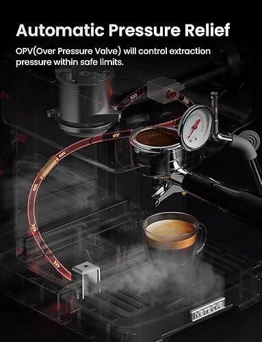 Miniatura 3 de Neretva Máquina de café expreso de 15 barras con espumador de leche, varita de vapor para capuchino, latte, macchiato, máquina de café profesional