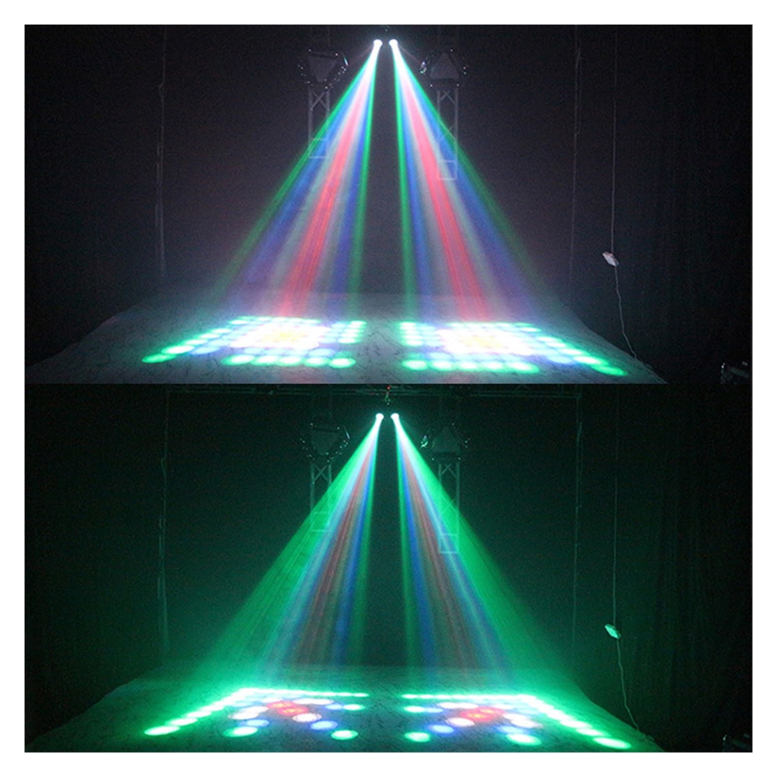 Auto/Sound aktiviert 128 Muster LED-Licht Doppelkopf Luftschiff Bühneneffektbeleuchtung DJ Disco Home Party Lichter Für Partys und Clubs
