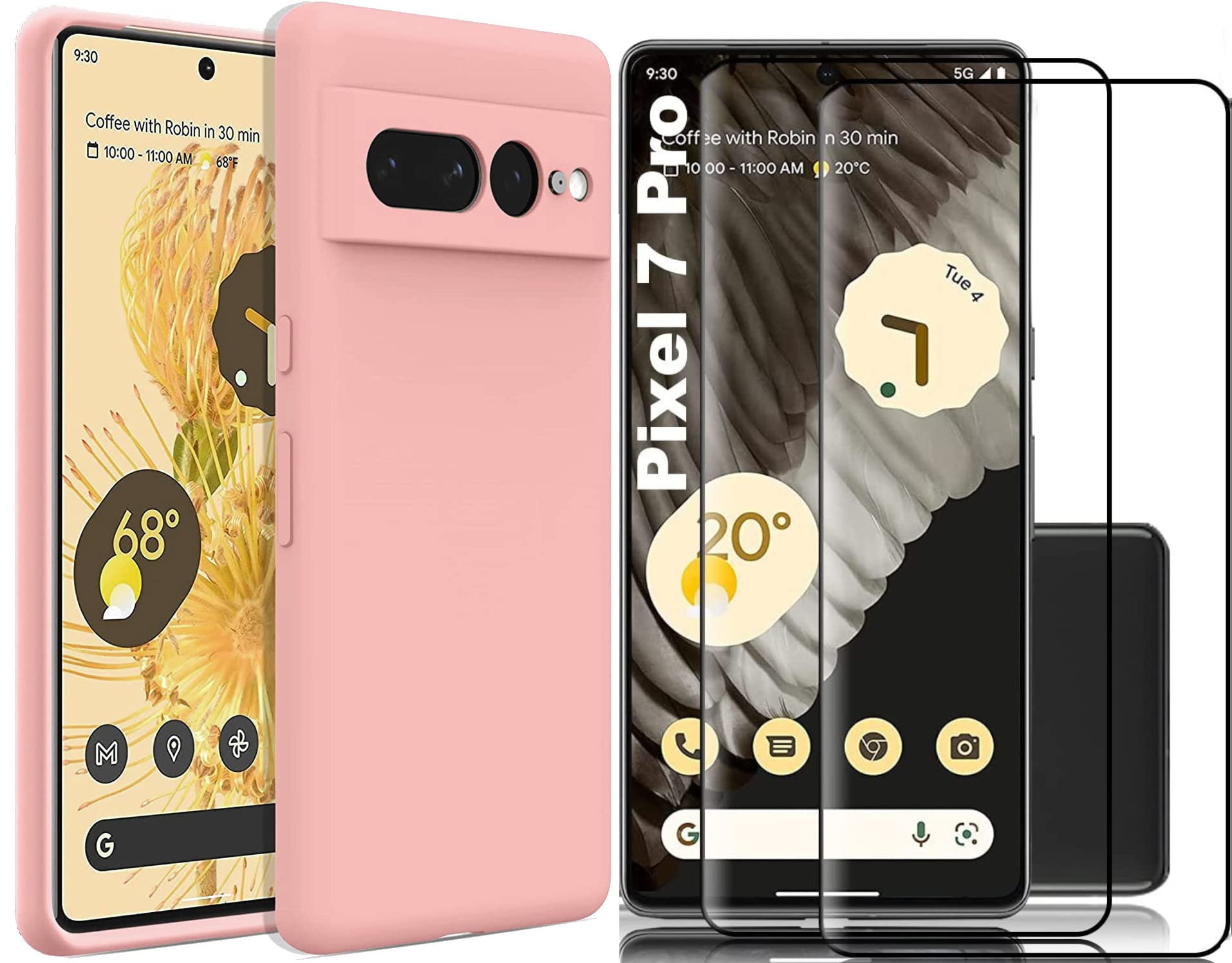 Coque Silicone Rose + 2 Protections écran Pour Google Pixel 7 5G - Pack Neuf Little Boutik