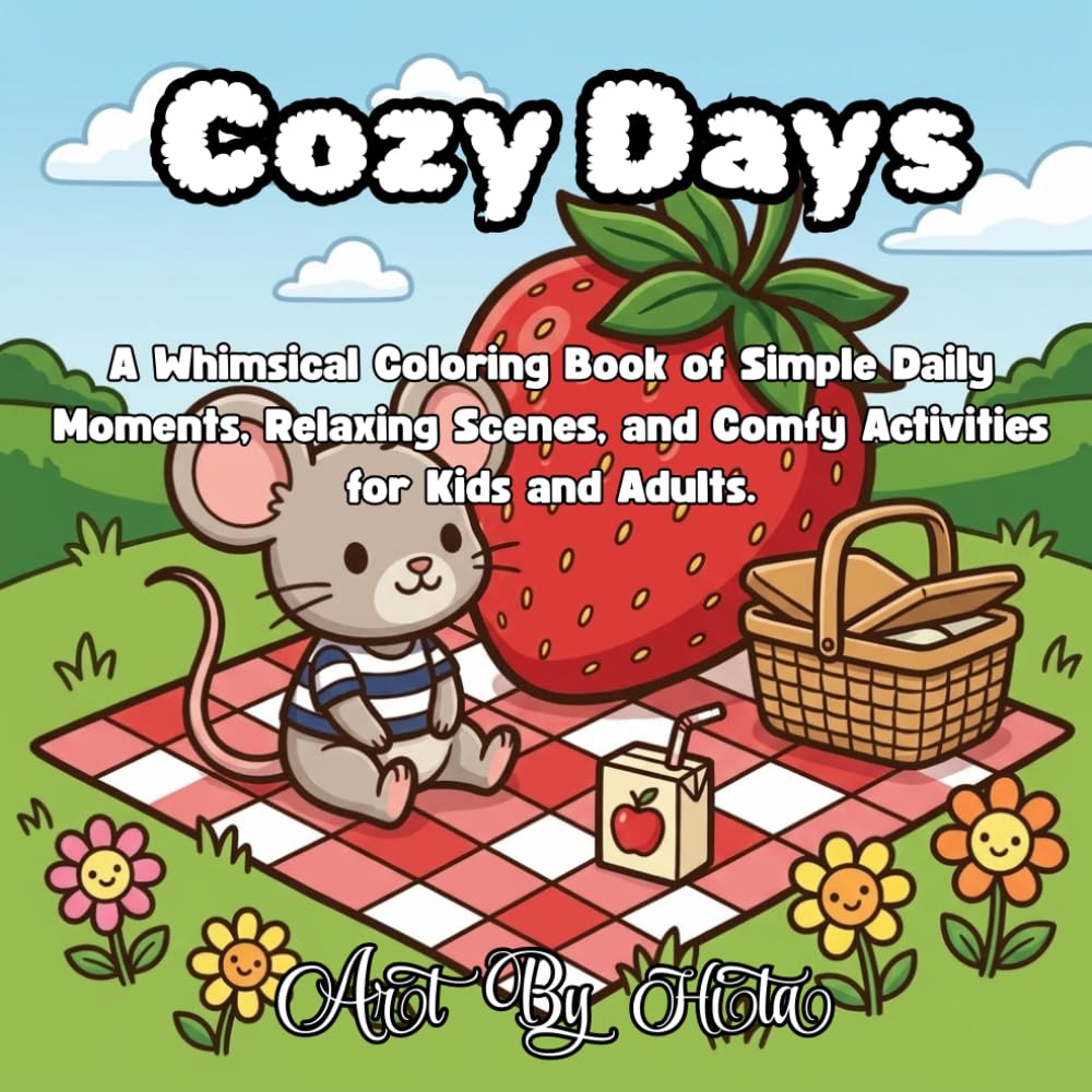 Bold and Easy Cozy Days: A Whimsical Coloring Book of Simple Daily Moments, Relaxing Scenes, and Comfy Activities for Kids and Adults.