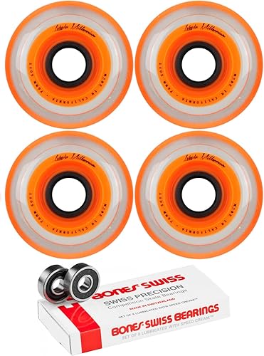 Labeda Millennium Gripper - Ruedas en línea de hockey naranja, 2.992 in, suave, paquete de 4 unidades suizas