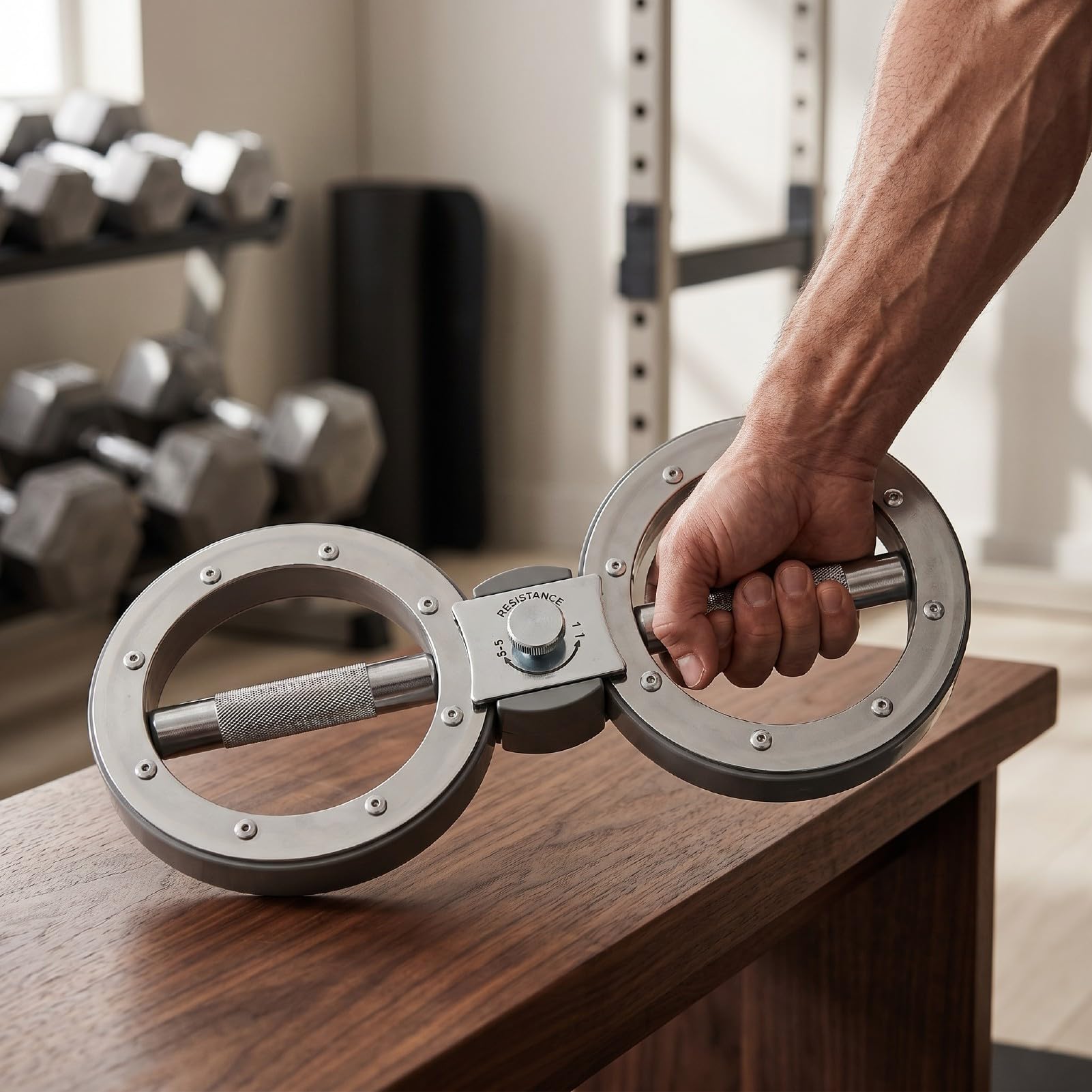 Unterarmtrainer, 5 Einstellbare Widerstandsstufen, Armtrainer mit Rutschfestem Griff und Geräuschlosen Lagern für das Heim-Fitnessstudio