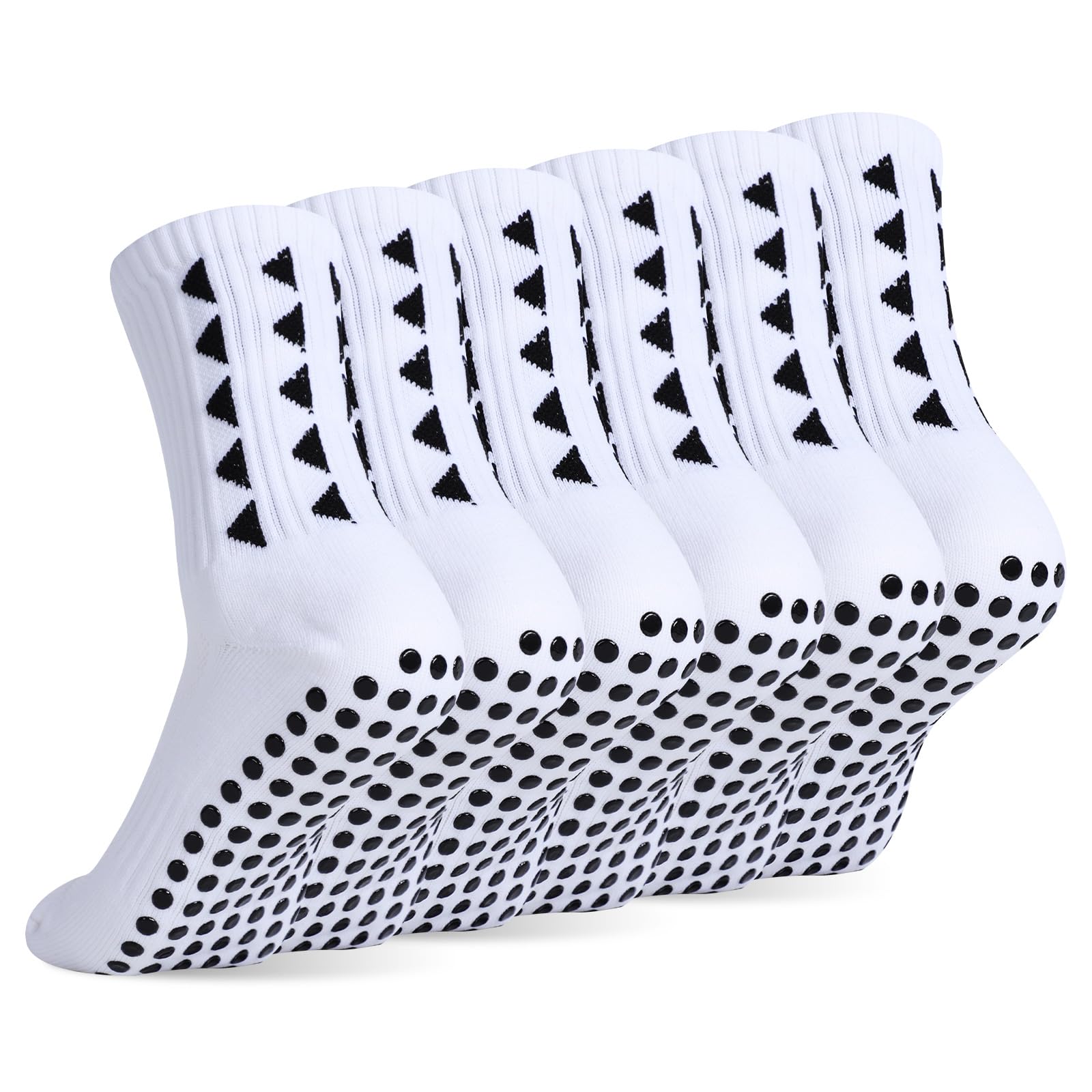 3 Pairs Soccer Socks with Grip Pads Non Slip Football Basketball Sports Yoga Socks for Men Women-image-36