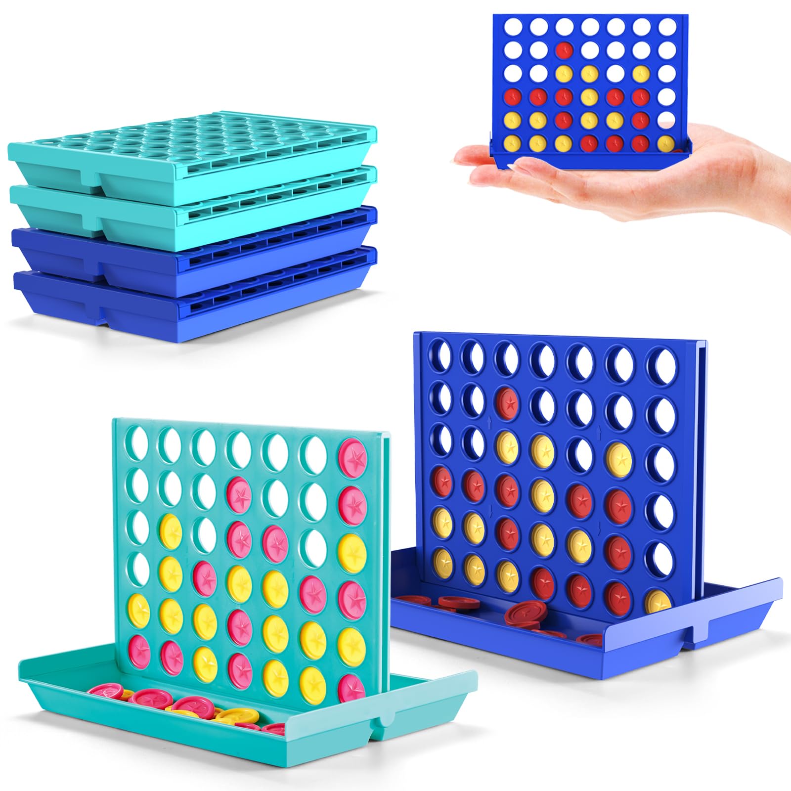 Pup Go 4er Pack 4 in Einer Reihe Reisespiele für Kinder ab 3 4 5 6+ Jahren, Reise und Gesellschaftsspiel, Ideal für Kindergeburtstag & Gastgeschenke, Ideal Spiele für Unterwegs Kinder Erwachsene