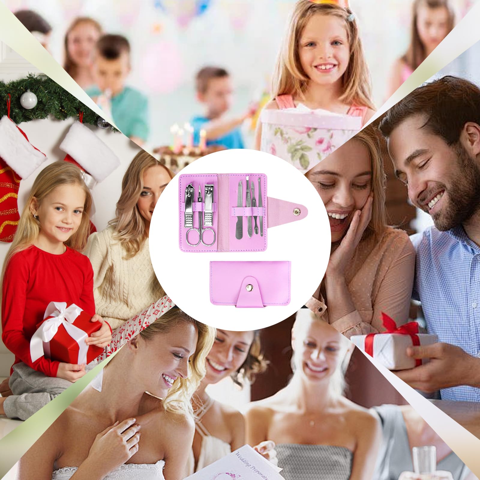 32-teiliges Maniküre-Set mit Reisetasche, 7-in-1-Mini-Nagelknipser, professionelles Nagelpflege-Set für Valentinstag, Zuhause, Damen, Herren, Pediküre, Pflege