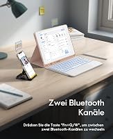 CHESONA iPad 9/8/7 Tok Billentyűzettel, 10.2" Érintőpad, 7 Szín LED, Vezeték Nélküli, Rózsaszín 4