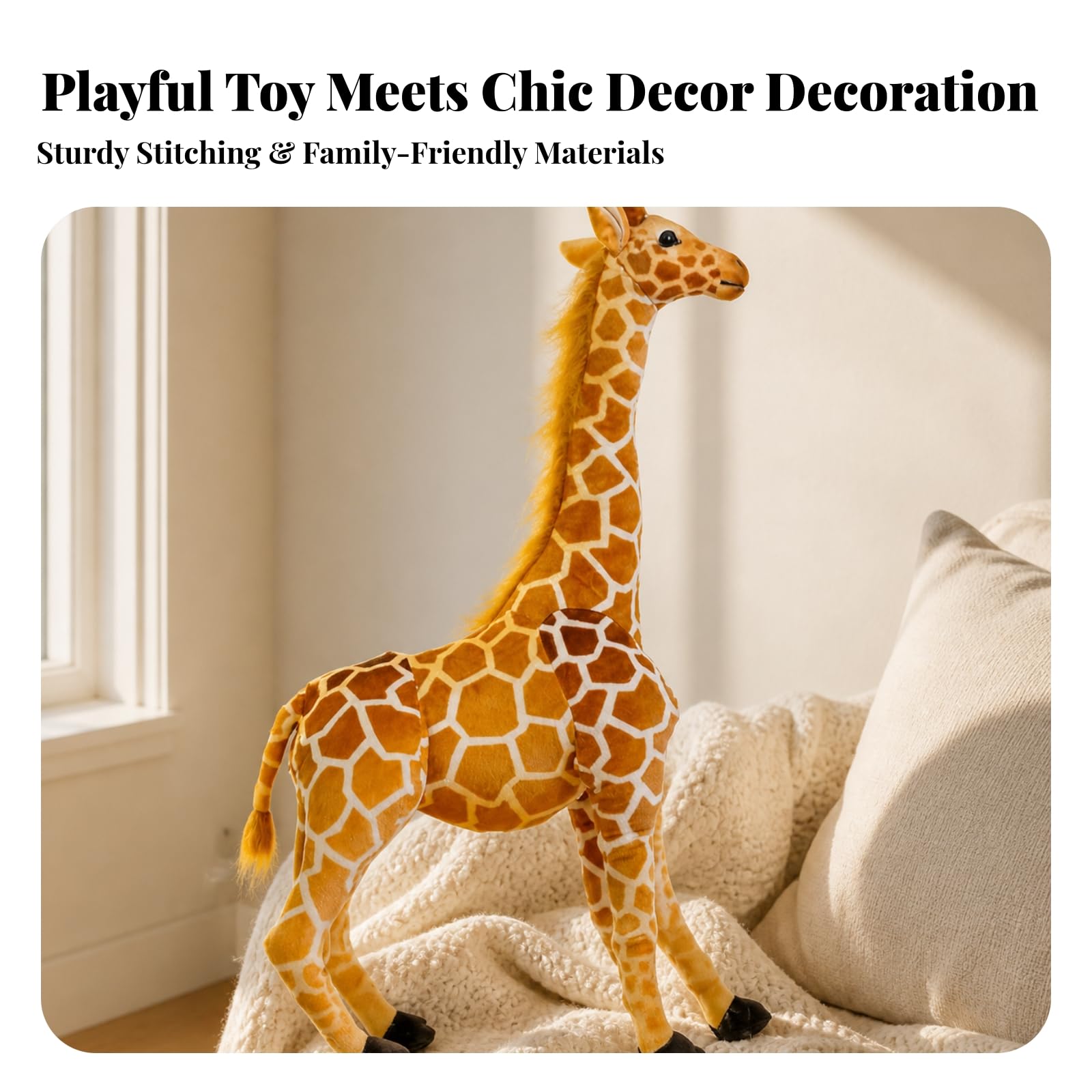 harayaa Animale di Peluche Morbido, Giraffa, 80 Cm, 0,6 Kg