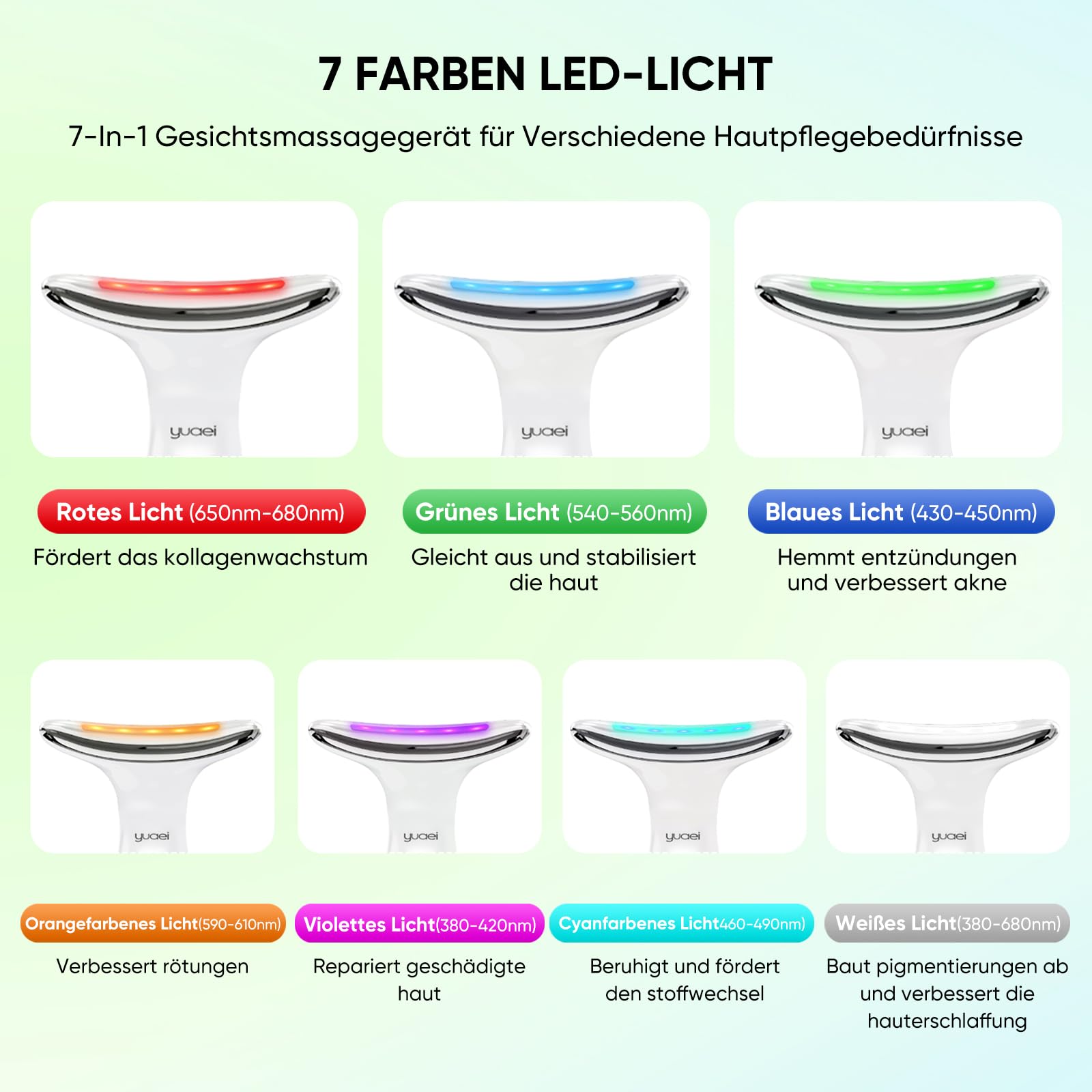 Gesichtsmassagegerät Gesicht Massagegerät Face Gerät: 6 Modi EMS Anti Gegen Falten Massage Gesichtsgerät 7 Light Schönheit - 45℃ Beauty Hautstraffung Lifting Lichttherapie Massager Für Damen Herren