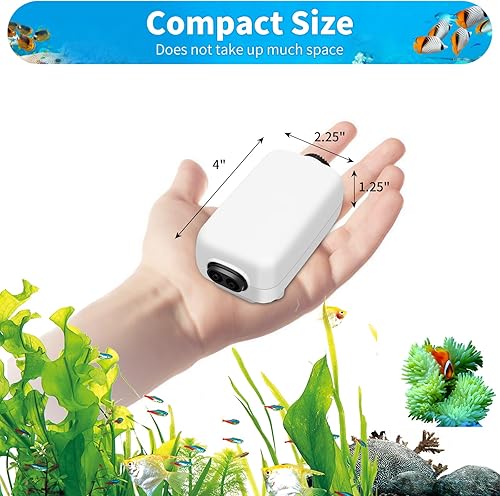 Miniatura 2 de Bomba de aire para acuario AQUANEAT para tanque de 20-210 galones, burbujeador de aire para peces, aireador de oxígeno hidropónico ajustable de