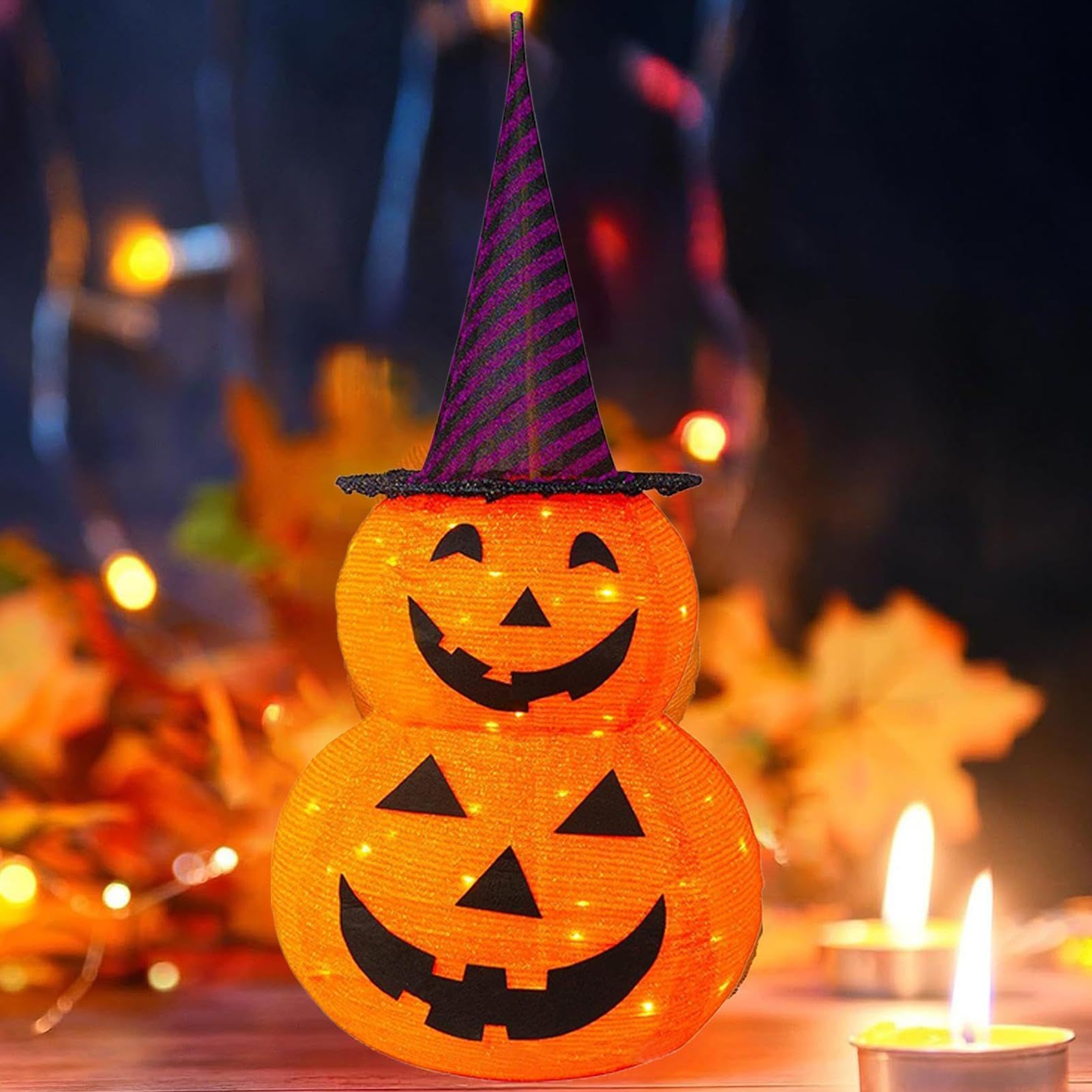 Dynia Halloweenowa Z Podświetleniem Dekoracja Thanksgiving Z 8 Trybami | Jesienna Dekoracja Dla Właścicieli Domów, Najemców, Do Domu, Mieszkania, Akademika, Salonu, Sypialni, Balkonu, Ogrodu,