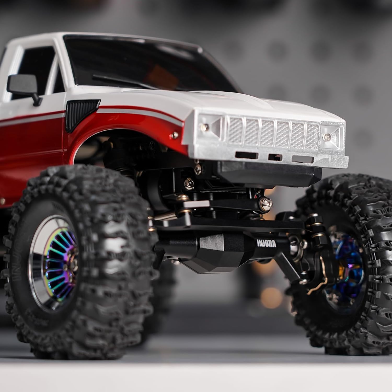 INJORA +5mm Diamond Portal Axles with Brass Steering Knuckles & Covers for 1/18 TRX4M Upgrade
