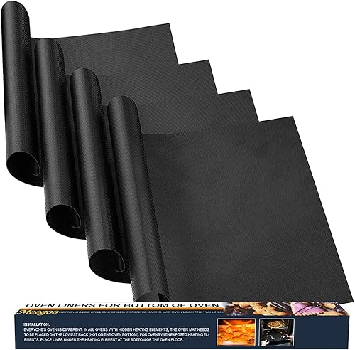 Forros de horno para la parte inferior del horno Paquete de 3 forros de horno grandes y gruesos 17 x 25 pulgadas libre de BPA y PFOA, protector de