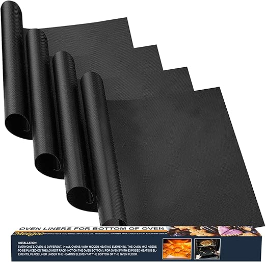 Oven Liners for Bottom of Oven 4 Pack 17"x25" Large Non Teflon Stick Oven Liners Mat, Oven