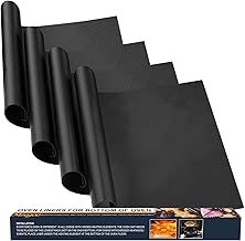 Oven Liners for Bottom of Oven - 4 Pack 17"x25" Large Non Teflon Stick Oven Liners Mat, Oven Rack Liners to Protect Convection, Electric, Gas & Microwave Ovens