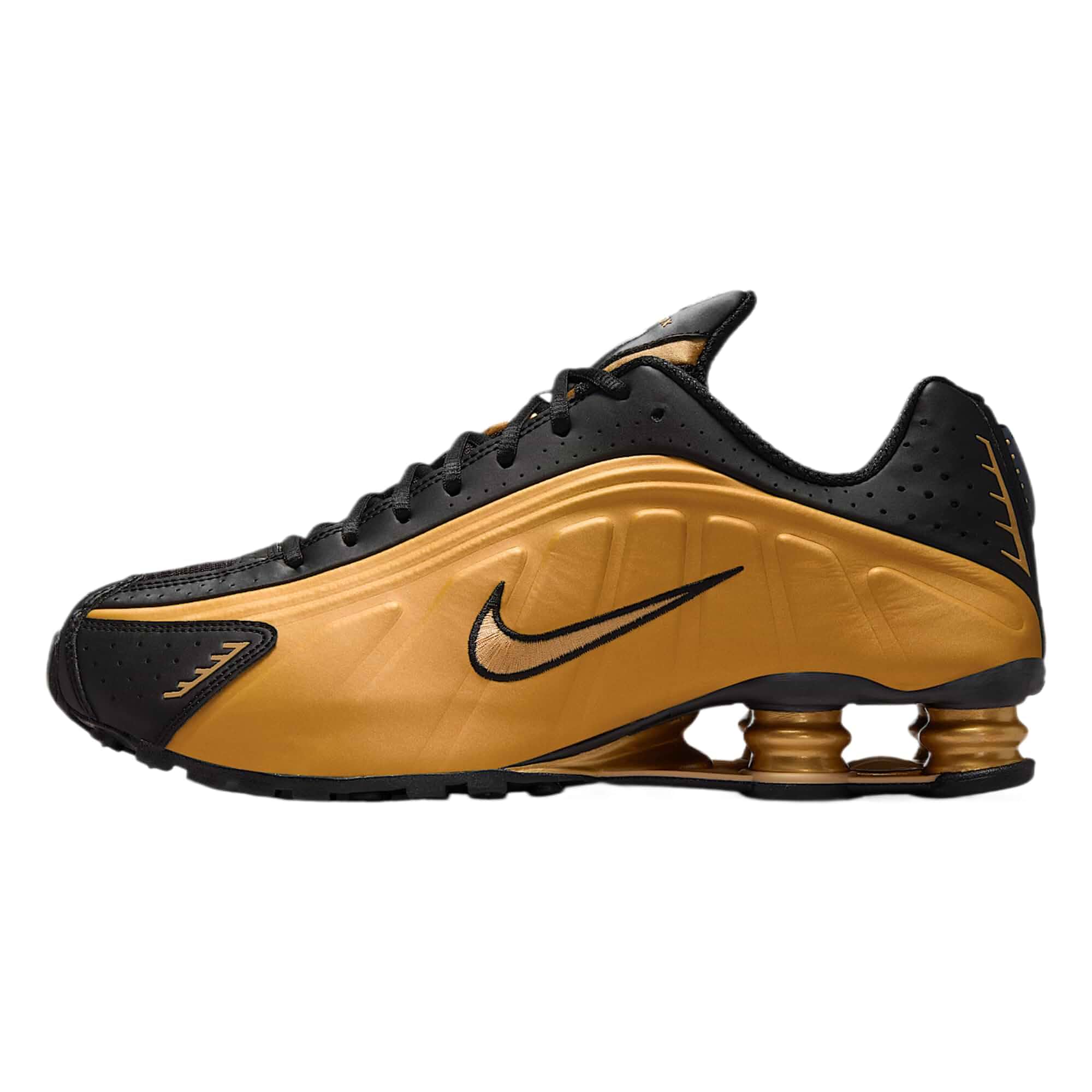 Nike Shox R4 Men's Shoes (Metallic Gold/Black/Metallic Gold) Size 10.5