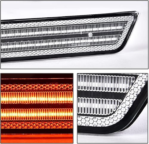 Miniatura 6 de CHEDA Par de luces LED de marcador lateral delantero y trasero compatible con Chevy Camaro LS, LT, SS, Z28, ZL1, lente transparente 2010-2015