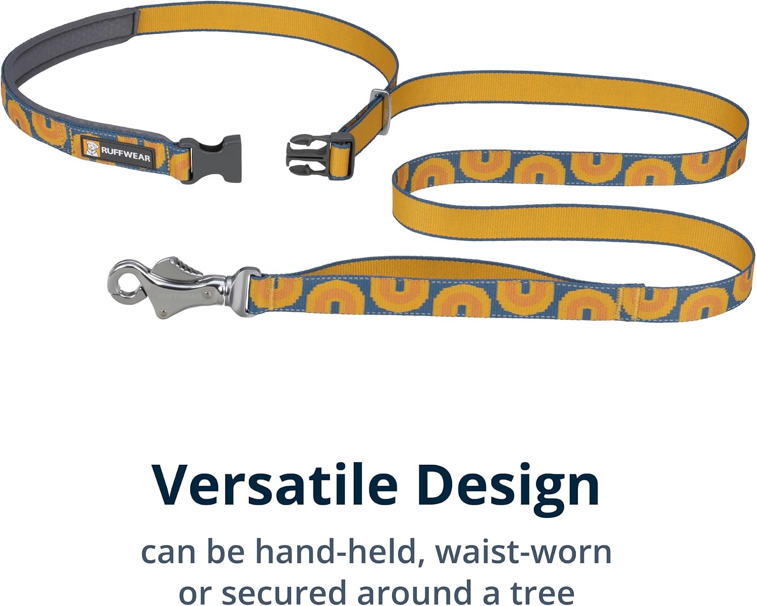 Ruffwear, Crag Dog Leash, 6 ft Reflective Everyday Lead, Swiveling Talon Clip, Padded Handle, Hands‑Free Waist‑Worn Option, Traffic Handle with Accessory Loop, Canyon Oxbow