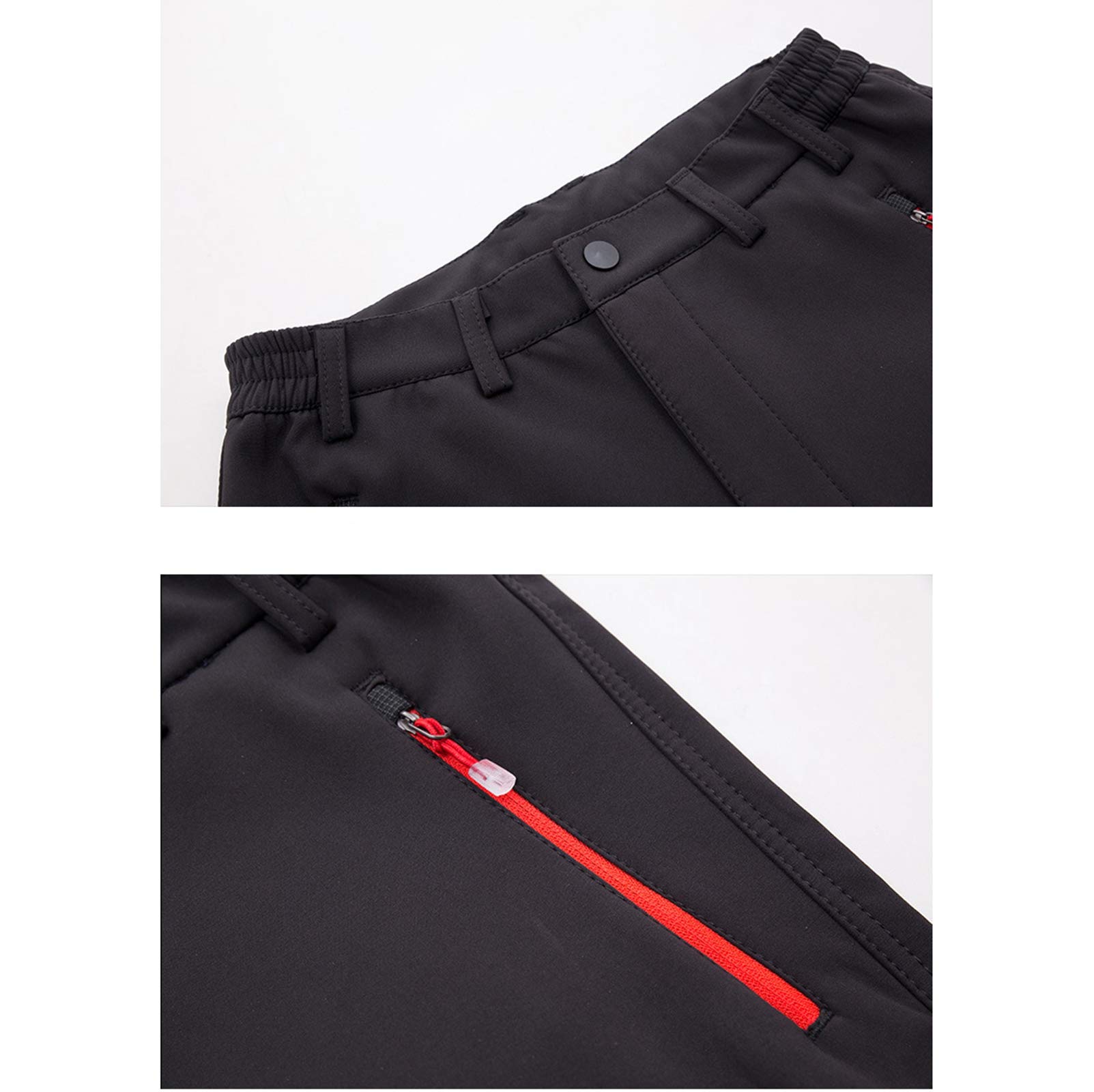 Dawwoti Pantalon De Ski pour Hommes avec Poche À Fermeture Éclair, Coupe-Vent Pantalons De Neige De Ski Épais Polyester Imperméable Pantalons De Neige pour Les Garçons Randonnée Snowboard Pantalon