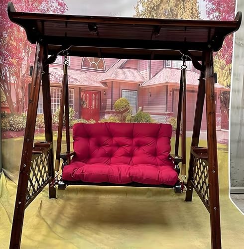 Miniatura 3 de Cojines de repuesto para columpio al aire libre de 2 a 3 plazas, impermeables, antideslizantes, gruesos, de 5 pulgadas, relleno de algodón PP de