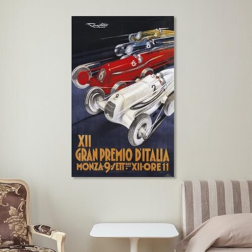 Miniatura 7 de XII Gran Premio D'Italia Monza - Pósteres vintage de Gran Premio de Monza, impresión en lienzo, idea de regalo, pósteres e impresiones artísticas de