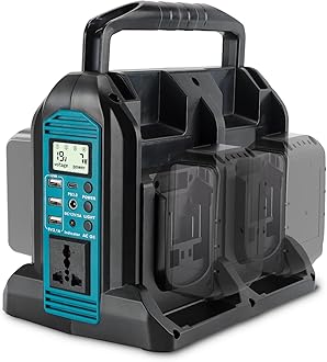 350W Power Inverter for Makita 18V LXT Li-ion Battery, 4-Port 20V to 120V Pure Sine Wave Inverter with LED Light, 3 USB-A Port, 1 USB-C Port, 1 DC Port, Power Station for Outdoor Camping (Tool Only)