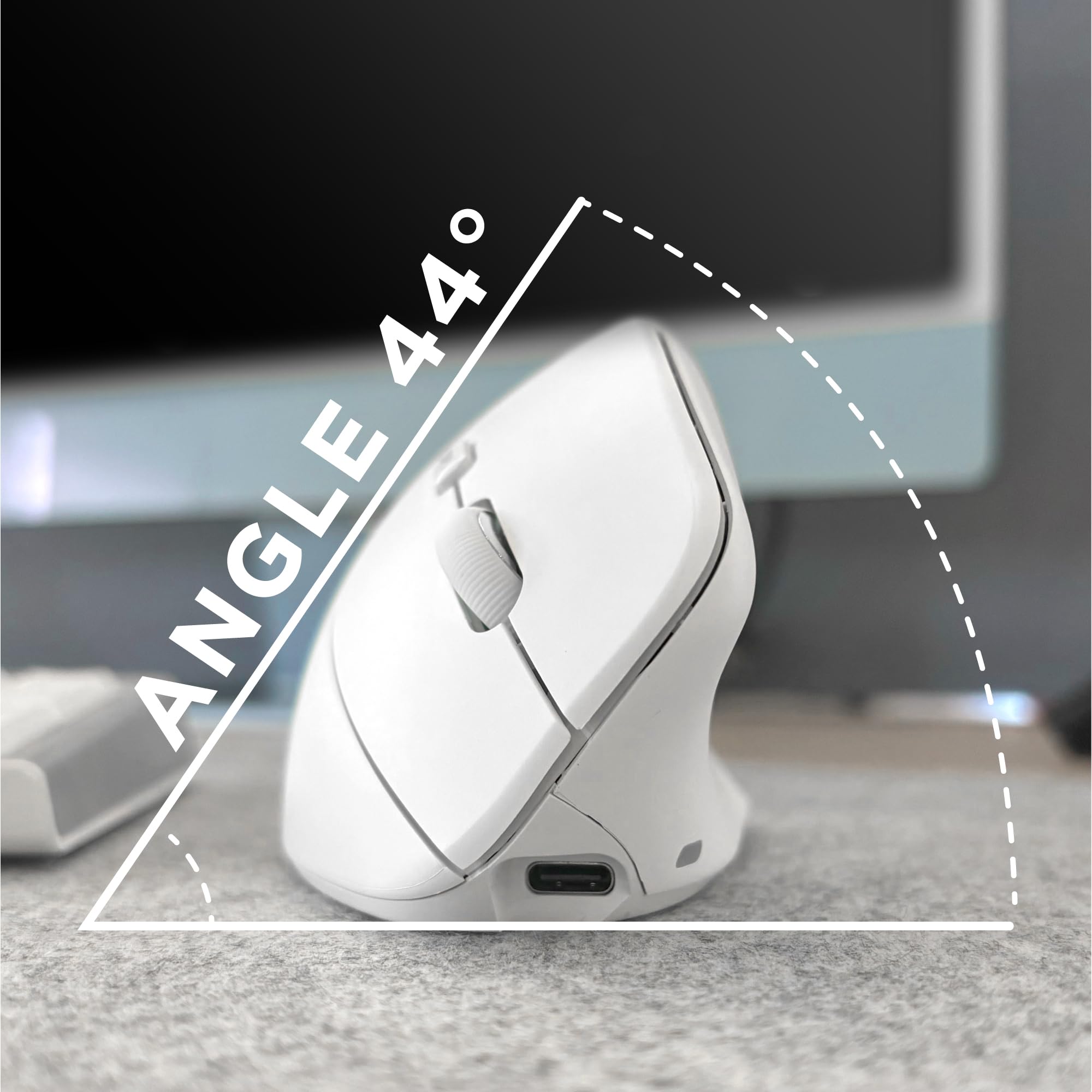 T'nB - Ergo Light Souris Ergonomique sans Fil Verticale, Double Connexion Bluetooth Et Dongle 2,4 Ghz, Ultra Légère, Rechargeable, 6 Boutons, DPI Réglable - Blanc