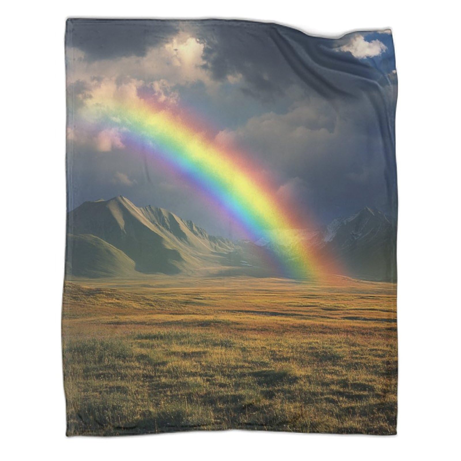 Couverture flanelle arc-en-ciel 3D douce et légère pour le canapé en taille 127x152cm
