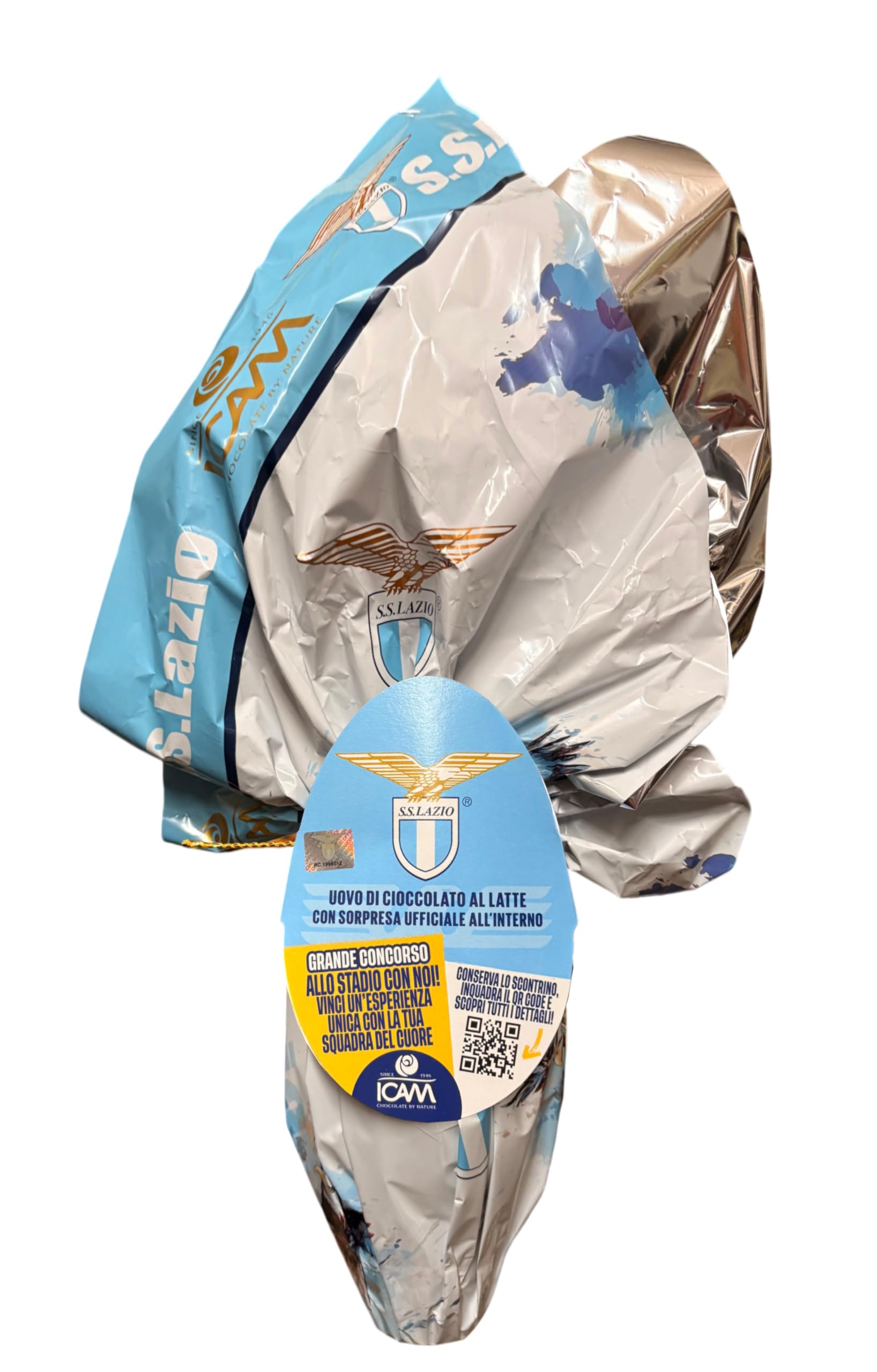 Icam Uovo LAZIO al Cioccolato a Latte con Sorpresa Ufficiale 180g