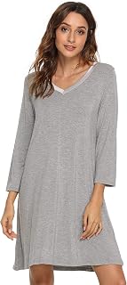 GYS Women's Bamboo Viscose Nightgown: Super Soft 3/4 Sleeve Breathable Sleep Shirt for Hot Sleepers