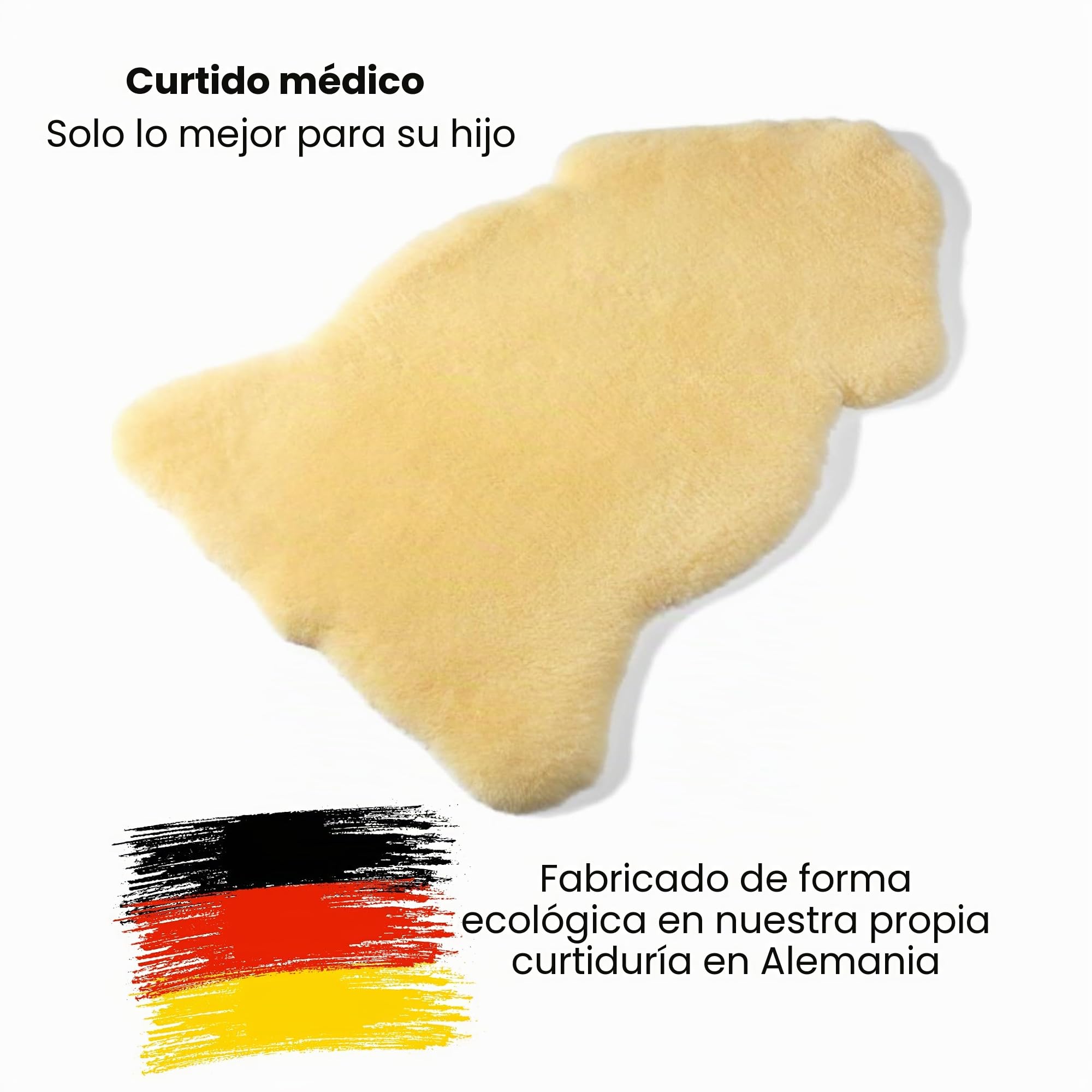 Hofbrucker® Alfombra de piel de oveja 100% suave de merino orgánico para bebé, auténtica piel de cordero de Baviera, curtido médico, libre de contaminantes, diferentes tamaños, ecológica, fabricada en