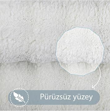 Bubble Krem Banyo Halısı, 70 x 120 cm, Makinede Yıkanabilir, Kaymaz Tabanlı