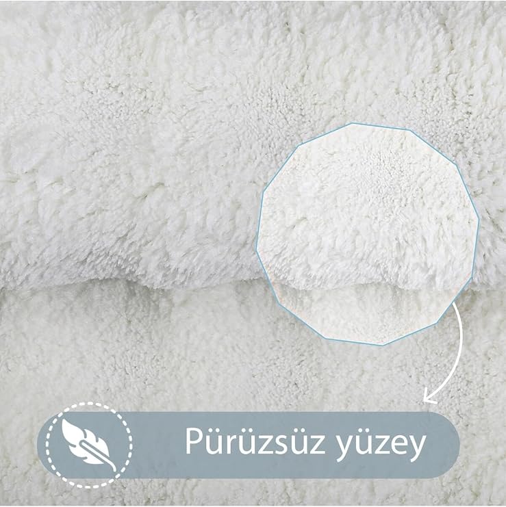 Bubble Krem Banyo Halısı, 70 x 120 cm, Makinede Yıkanabilir, Kaymaz Tabanlı