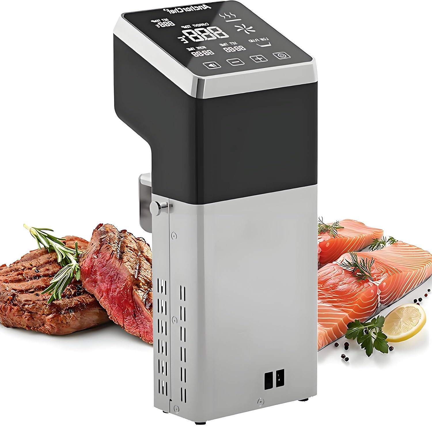 Cuocitore Sous Vide Professionale da 1600 W, Grande capacità, con Display LCD Touch, precisione ±0,1 °C, intervallo 0-99 °C, Acciaio Inossidabile, Facile da riporre