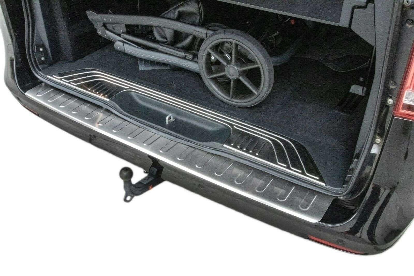 Recambo | Protector de Parachoques Trasero | Compatible con Mercedes Vito Clase V W447 | Acero Inoxidable Mate | Protección Borde de Carga