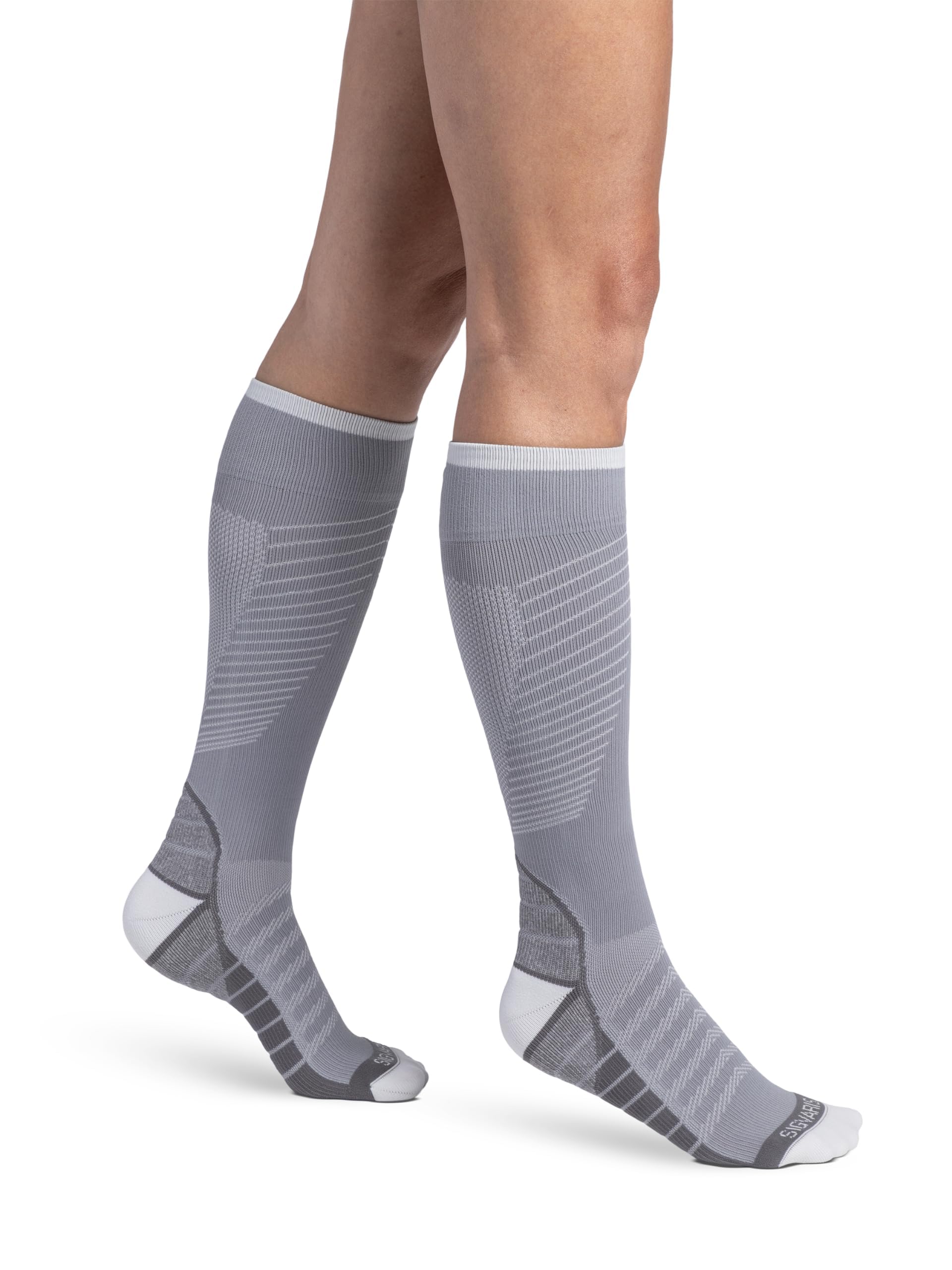 Sigvaris Motion Flow Tech Calf High Compression Socks for Men &amp; Women - Moisture Wicking, Cushioned Sole Support
