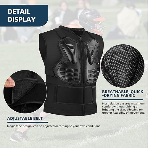 Miniatura 4 de PELLOR Chaleco de armadura para motocicleta, espalda en el pecho, chaleco de protección para motocross, esquí, equitación, patinaje, anticaída,