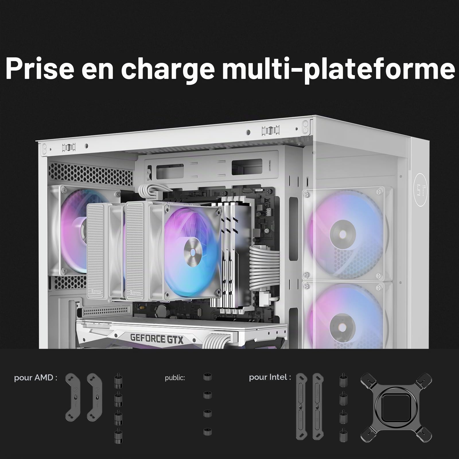 Ocypus Iota A62 WH Ventirad CPU avec Digital Display,Full White Air Cooler