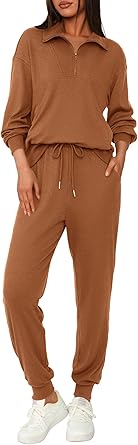 BTFBM Women's 2 Piece Tracksuit Fall Outfits 2025 Long Sleeve Half Zip Sweatshirt Sweatpants Lounge Set Sweatsuits