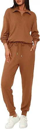 BTFBM Women's 2 Piece Tracksuit Fall Outfits 2025 Long Sleeve Half Zip Sweatshirt Sweatpants Lounge Set Sweatsuits