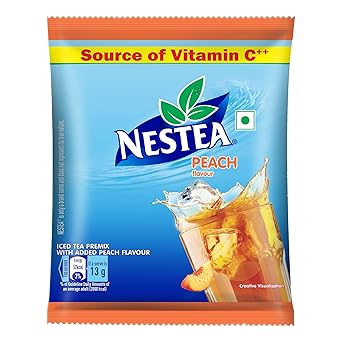 NESTEA Powder Instant Peach Iced Tea | Refreshingly Good Taste | Made with Nilgiri Tea Leaves | Source of Vitamin C | 400g Pouch - image, photos