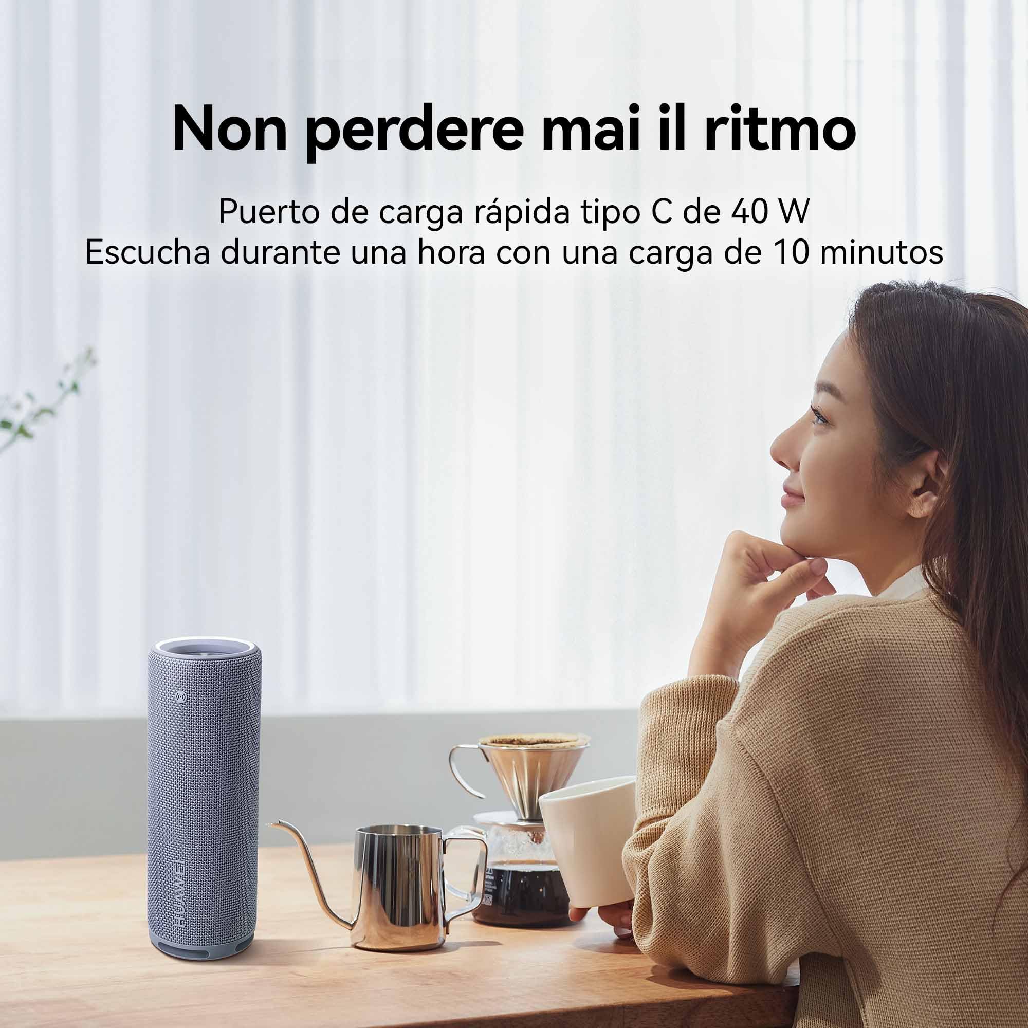 HUAWEI Sound Joy 2, Altavoz Bluetooth Portátil, Agitar para Estéreo, Negro | Sistema HUAWEI SOUND de Cuatro Unidades, Reproducción de 26 Horas, Resistente al Agua IP67, Espectáculo de Luces con Estilo