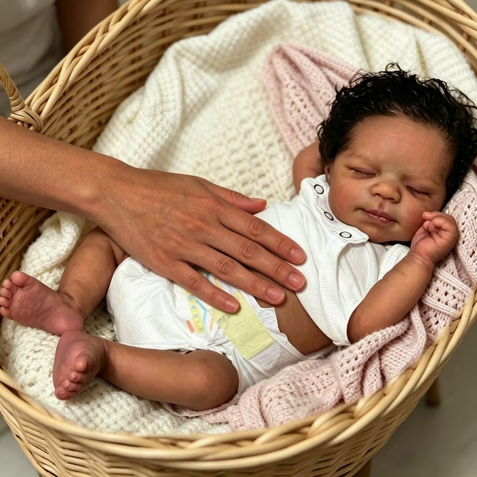 Zero Pam Black Reborn Baby Dolls Full Body-19 in Realistic Baby Doll, African American Black Reborn Dolls Girls, Real Life Newborn Doll with Accessories
